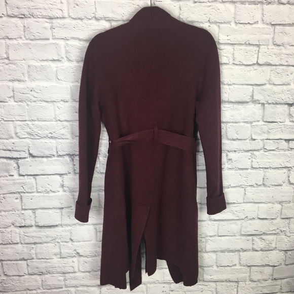 Anthropologie Moth Wine Mayella Sweater Coat with Belt - Picture 6 of 11